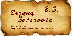 Božana Sotirović vizit kartica